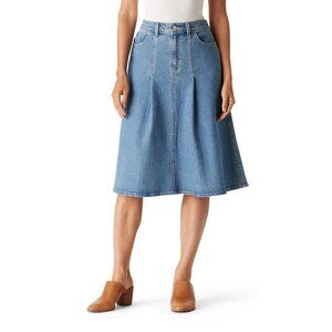 NWT sz 8 Levis Vintage Pleated Midi Skirt Levis Strauss Signature denim jean